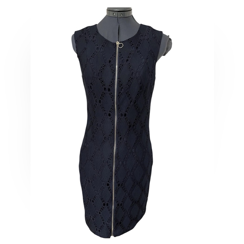 Tahari Dress Eyelet With Front Zipper